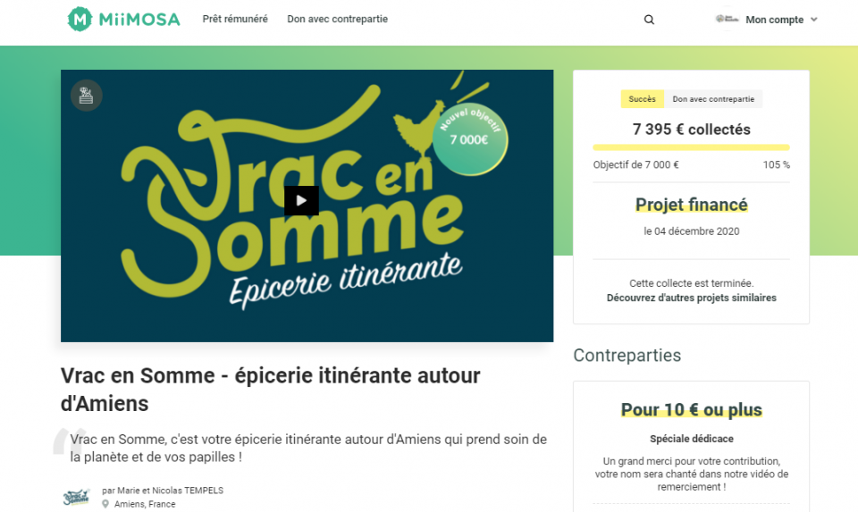 Campagne de crowdfunding dans le cadre de l'appel à projets Tous au Vrac 2021