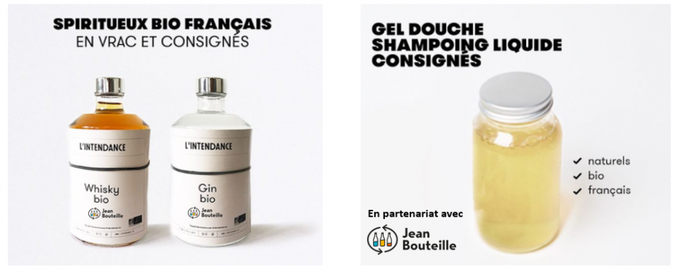 Une nouvelle gamme de spiritueux bio en vrac et gels douches en vrac Jean Bouteille sur l'intendance