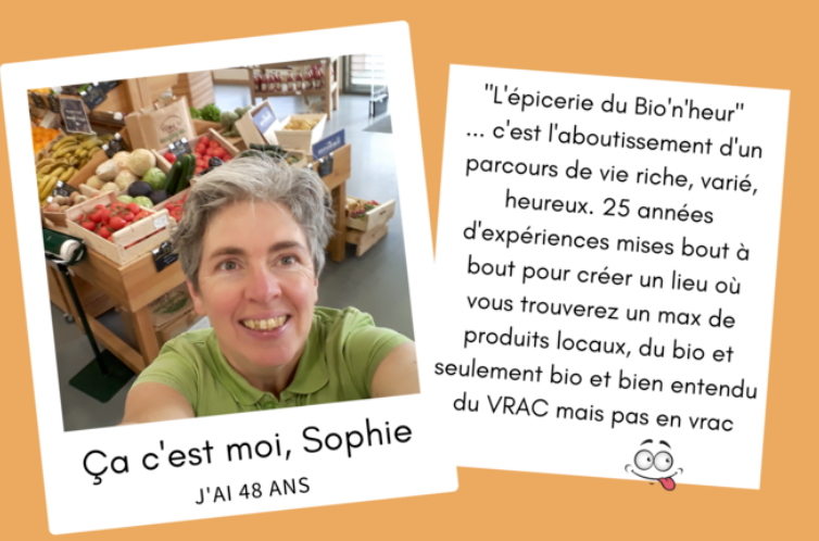 Sophie a ouvert l'épicerie du bio'nheur à Marmande suite à sa compagne de financement sur MiiMOSA